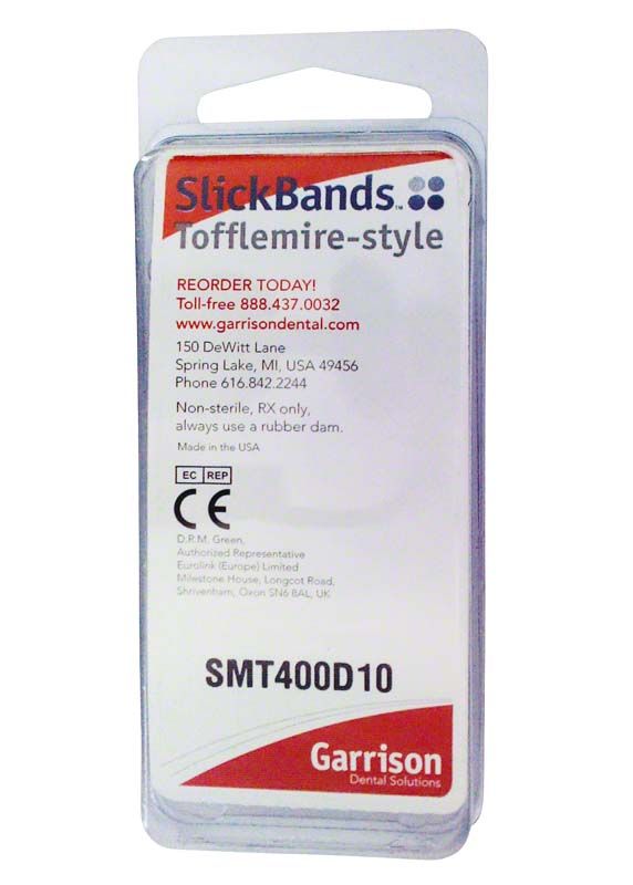 Verpackung der Composi-Tight Slick Bands von Garrison Dental Solutions.
