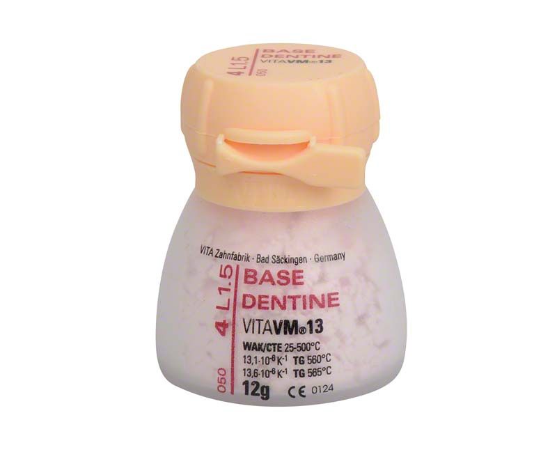 VITA VM13 Base Dentin 12g, Keramikdose mit Etikettendetails.