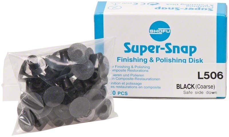 Super-Snap Polierscheiben grob von Shofu Dental in Verpackung.