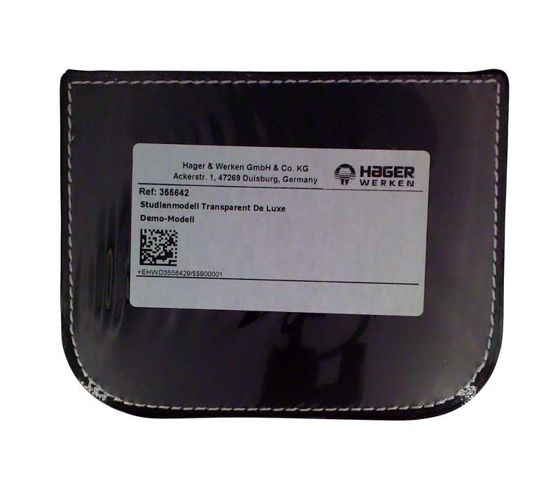 Transparente Aufbewahrungstasche mit Etikett für kieferorthopädisches Studienmodell.