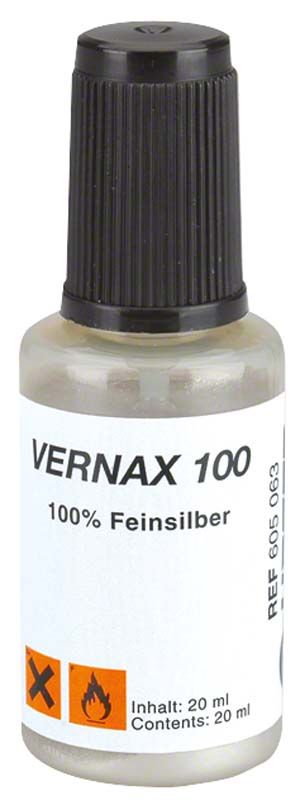 Vernax 100 Flasche mit 100% Feinsilber für Dentalanwendungen.