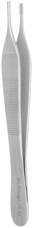 Chirurgische Pinzette Adson Brown Figur 43 mit gezahnter Spitze.