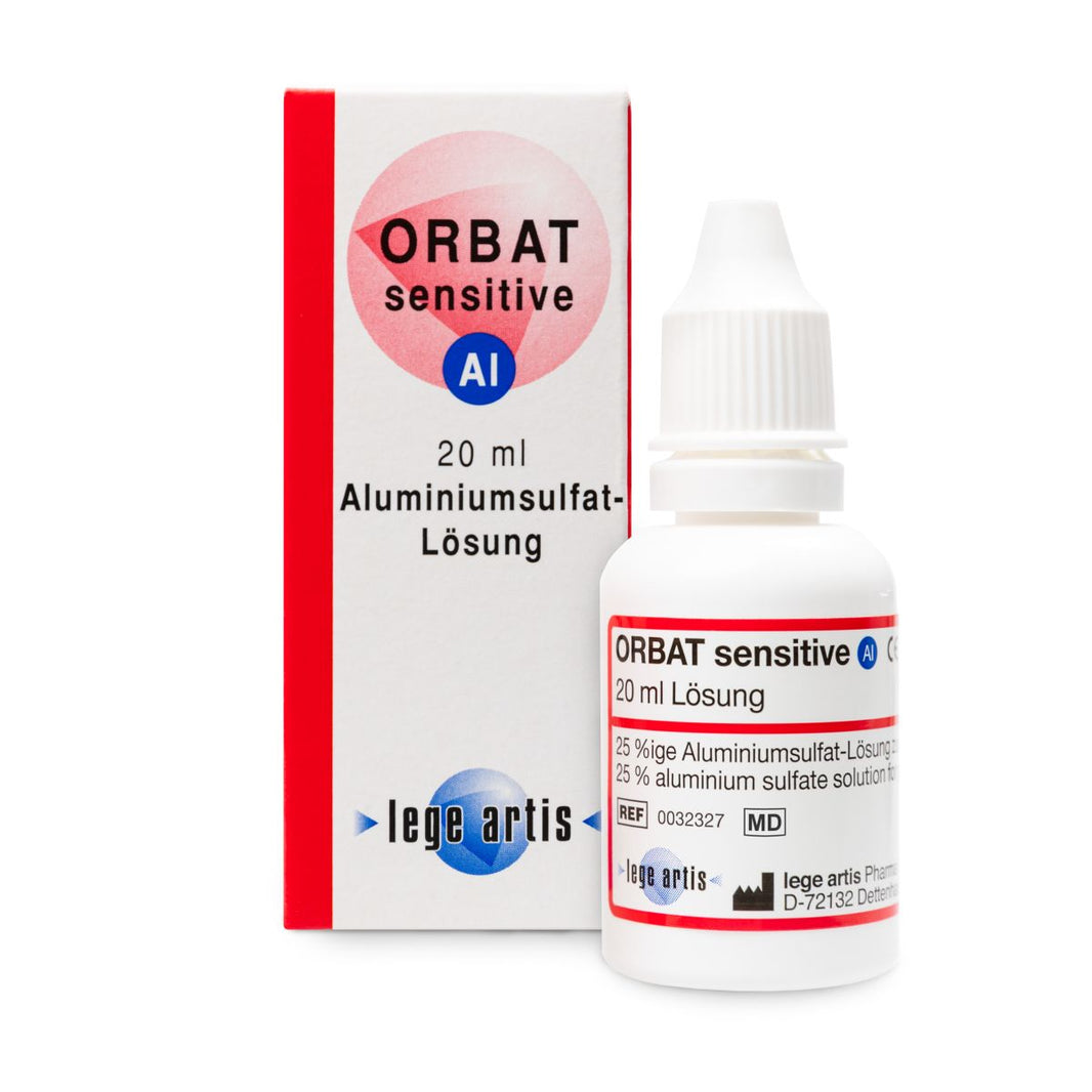 Orbat sensitive Aluminiumsulfat-Lösung in 20 ml Flasche mit Verpackung.
