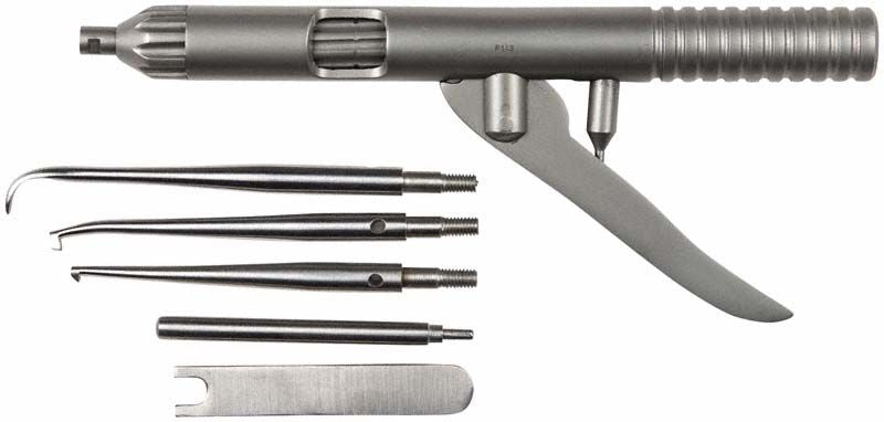 Kronen- und Brückenentferner Crown Click® De Luxe Set mit Instrumenten.