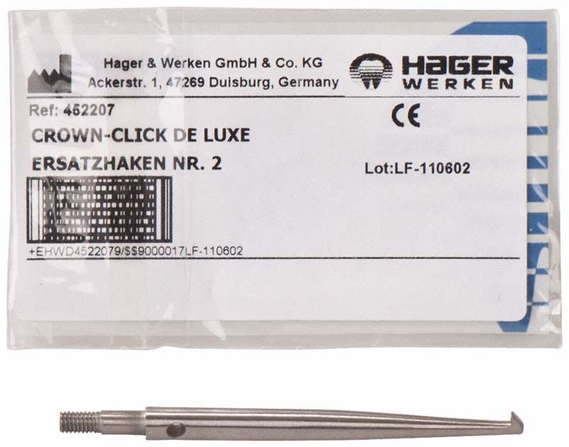 Crown Click® De Luxe Instrumentenansatz Nr. 2 kurz in Verpackung.
