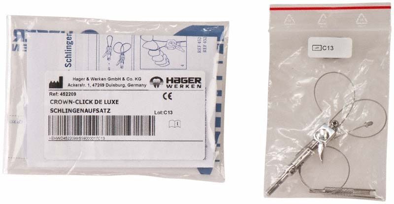 Crown Click® De Luxe Schlingenaufsatz für Zahnmedizin in Verpackung.