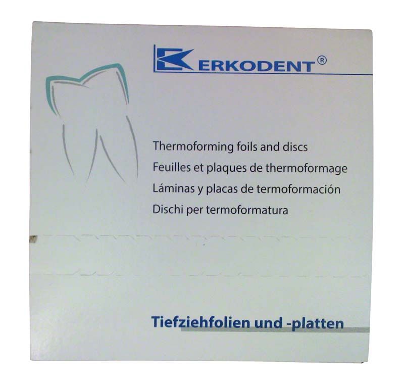Erkodent Verpackung mit Zahn-Symbol und Produktinformationen.