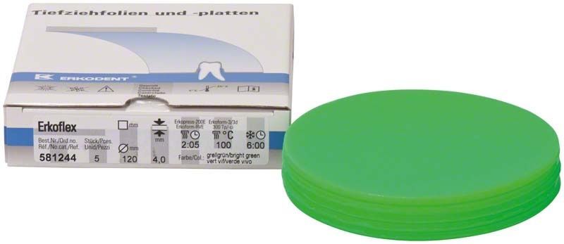 Erkoflex-Folie in grellgrün, 4,0 mm, vor Verpackung.