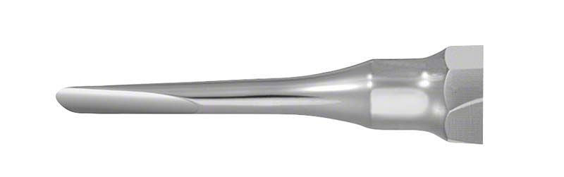 Wurzelheber gerade Figur 6S mit 2,0mm breiter Spitze in silberner Farbe.
