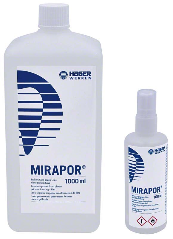 Mirapor® Pumpzerstäuber 100ml und Flasche mit 1000ml Gipsisoliermittel.