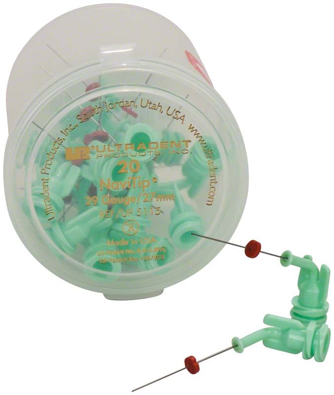 Navi Tips™ 29ga 27mm hellgrün, 20er Packung mit Applikatoren.