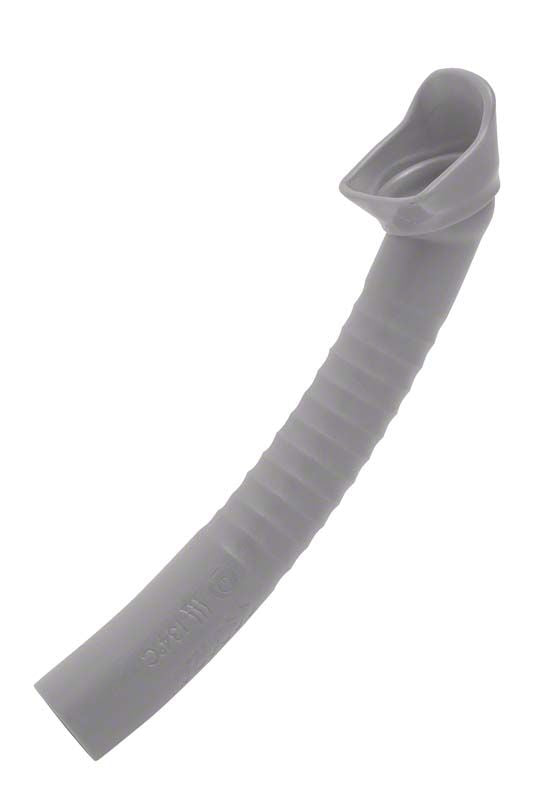 Prophylaxekanüle mit ergonomischem, geripptem Schlauch und fixierbarem Schutzschild.