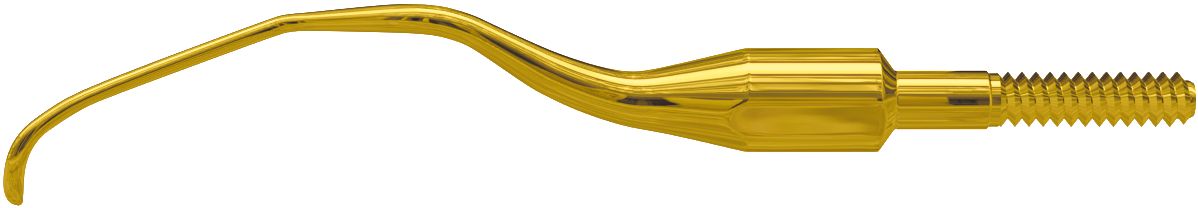 Einschraubbare Küretten-Spitze American Eagle XP Gracey Deep Pocket Quik-Tip, goldfarben.