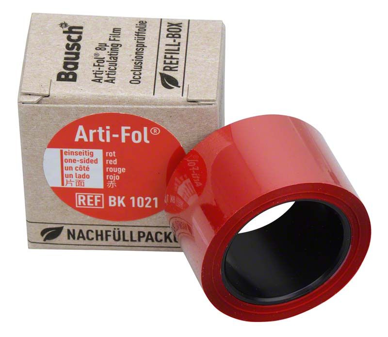 Arti-Fol® Plastik 8µ Nachfüllbox, rote einseitige Occlusionsprüffolie.
