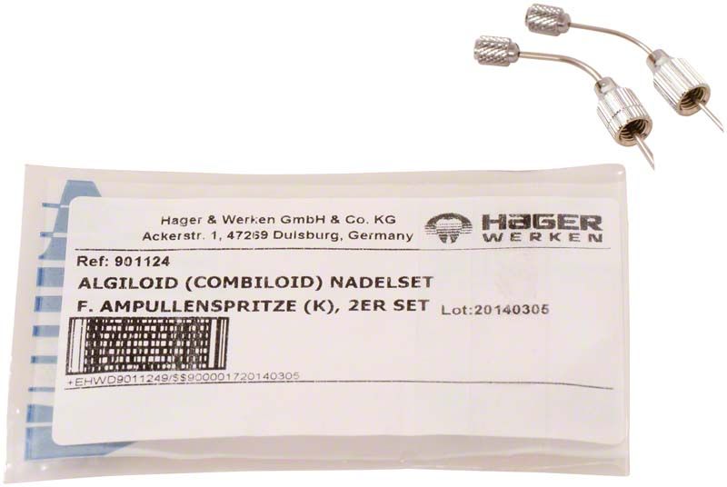 Algiloid Nadelset für Algiloid Spritze III, 2er Set mit Verpackung.