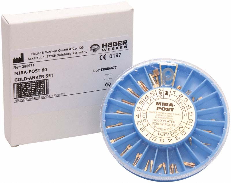Verpackung des Mirapost® vergoldet Schlüssel Sets mit 20x3 Stiften.