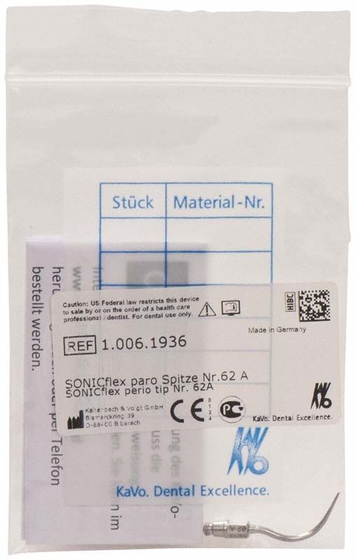 SONICflex paro Spitze 62A in transparenter Verpackung mit Etikett.