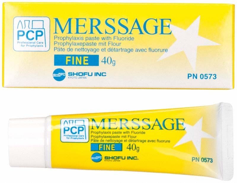 Merssage Fine Zahnpasta-Tube und Verpackung mit Fluorid, 40g.
