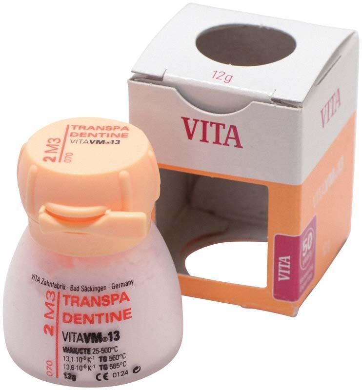 3D Transpa Dentin 12g 2M3 in weißem Behälter mit orangefarbenem Deckel.