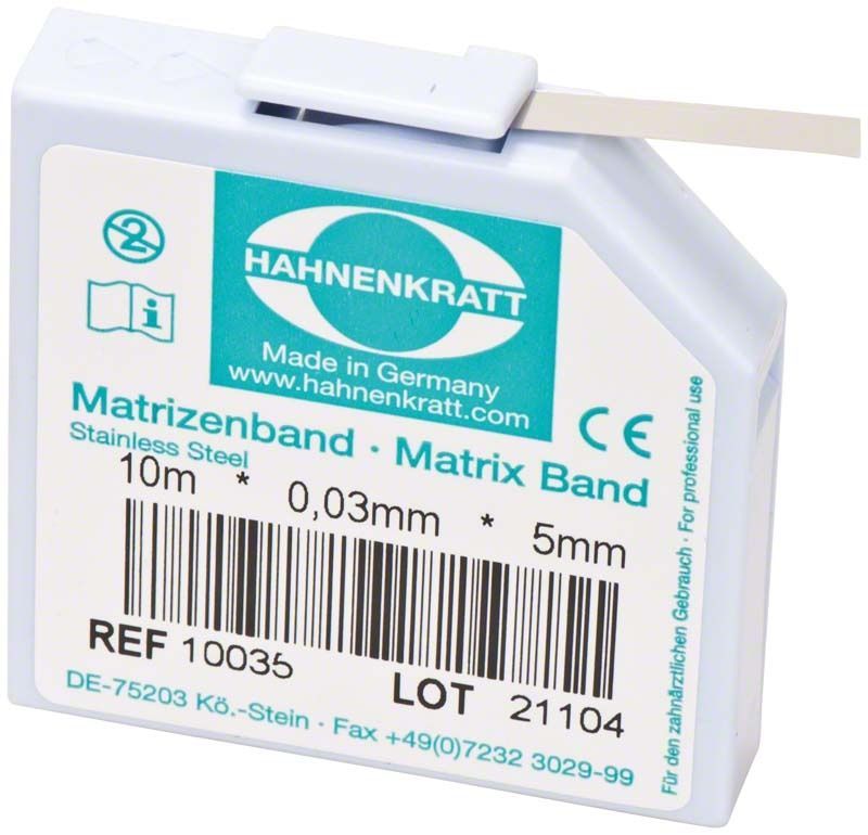Matrizenband-Spender 10m aus Edelstahl für dentalen Einsatz.