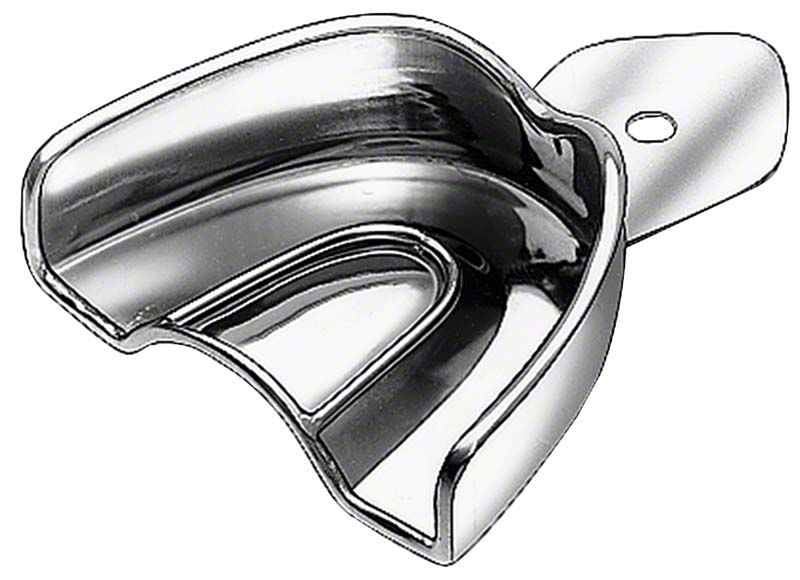 Abdrucklöffel ERGOLOCK ungelocht aus Edelstahl für Oberkiefer.