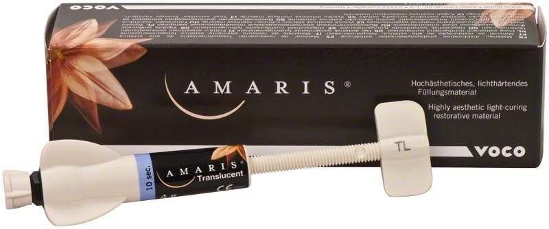 Amaris Spritze Translucent mit Verpackung für dentalmedizinische Anwendungen von Voco.