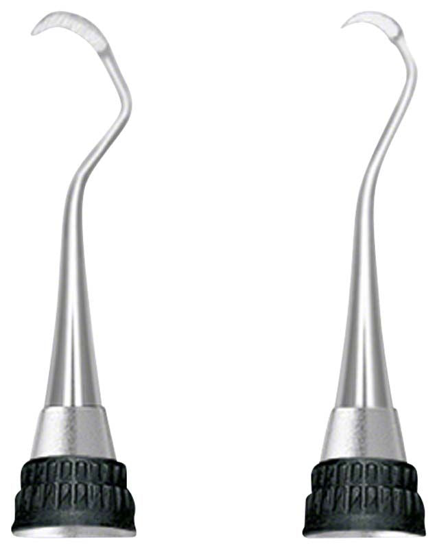 Zahnarztinstrument Sichel-Scaler, Modell T2/T3, mit ergonomischem Griff.