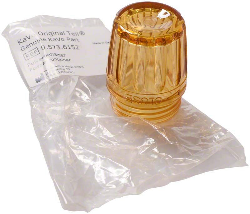 PROPHYflex™ Pulverbehälter auf transparentem Plastikbeutel, dentalgebrauch.