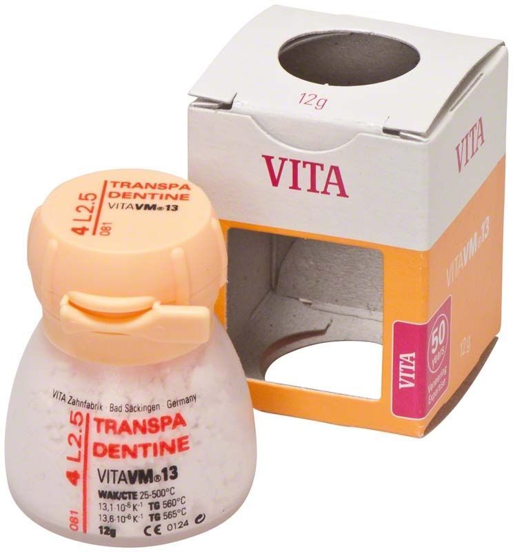 Transpa Dentin VM13 3D, 12g Dose mit Verpackung.