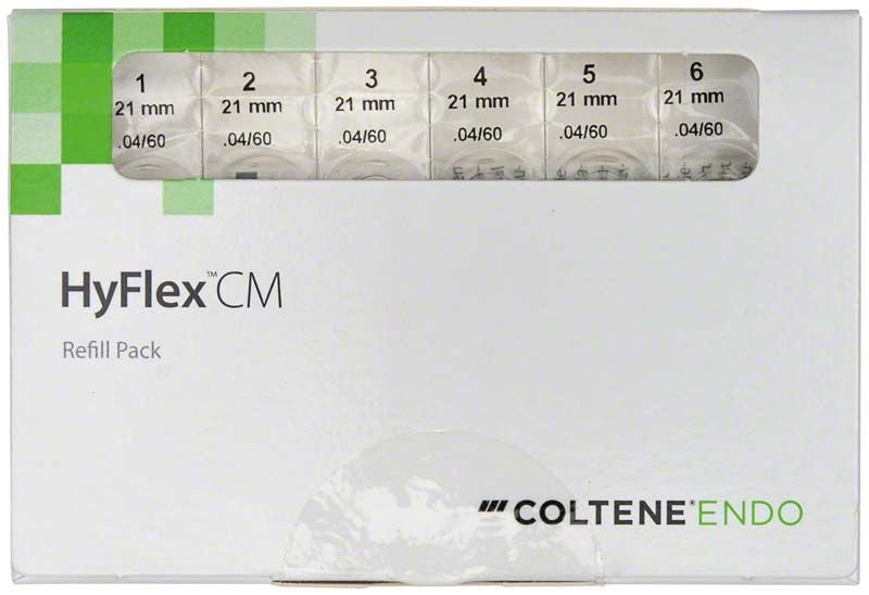 Verpackung der HyFlex™ CM NiTi-Feilen 21mm Gr. 04/60 von COLTENE.