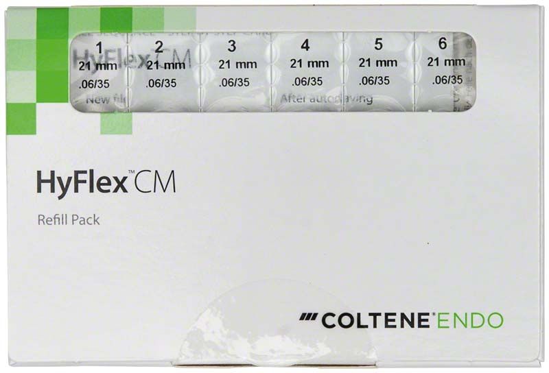 Verpackung der HyFlex™ CM NiTi-Feilen 21mm Gr. 06/35 von COLTENE.
