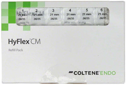 Verpackung der HyFlex™ CM NiTi-Feilen 21mm Gr. 06/35 von COLTENE.