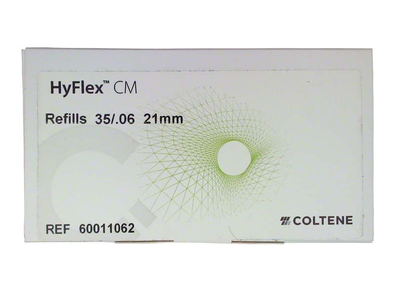 HyFlex™ CM NiTi-Feilen 21mm Gr. 06/35 Verpackung mit COLTENE-Logo.