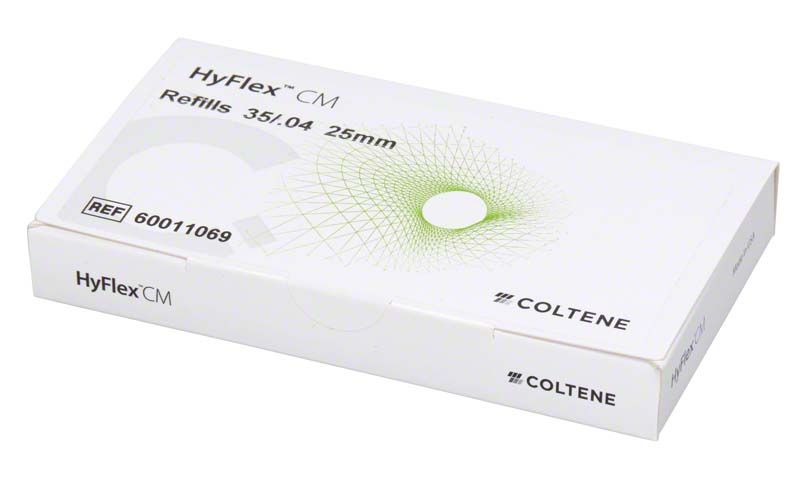 HyFlex™ CM NiTi-Feilen 25mm Gr. 04/35 in weißer Produktverpackung von COLTENE.