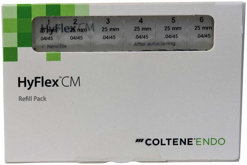HyFlex™ CM NiTi-Feilen 25mm Gr. 04/45 in Verpackung.
