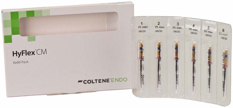 HyFlex™ CM NiTi-Feilen 25mm Gr. 06/30 in Verpackung.