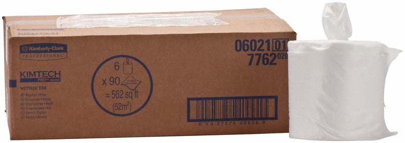 KIMTECH* WETTASK* DSX Karton mit sechs weißen Rollen.
