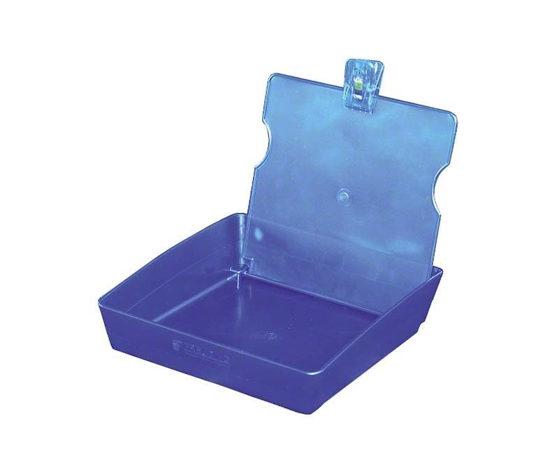 Hochwertige dunkelblaue Arbeitsschale aus schlagfestem ABS-Material.