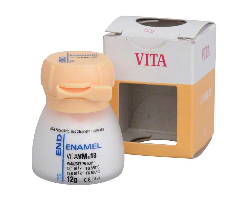 VITA VM 13 Verblendkeramik in 12g Dose mit geöffneter Verpackung.