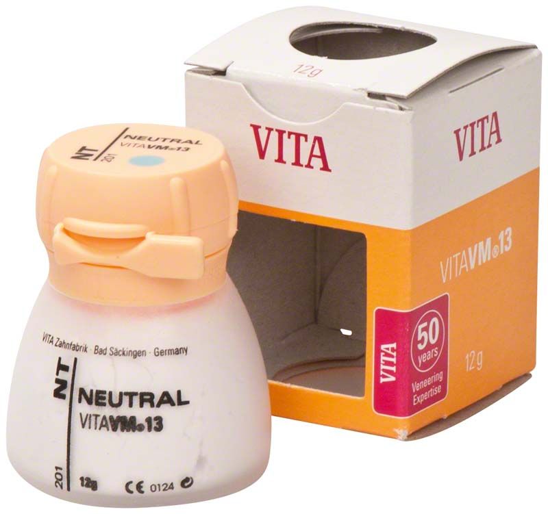 VITA VM13 Neutral NT 12g Porzellanpulver in geöffneter Verpackung.
