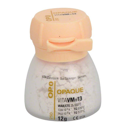 VITA VM13 Opaque 12g mit Verschlusskappe und Beschriftungen.