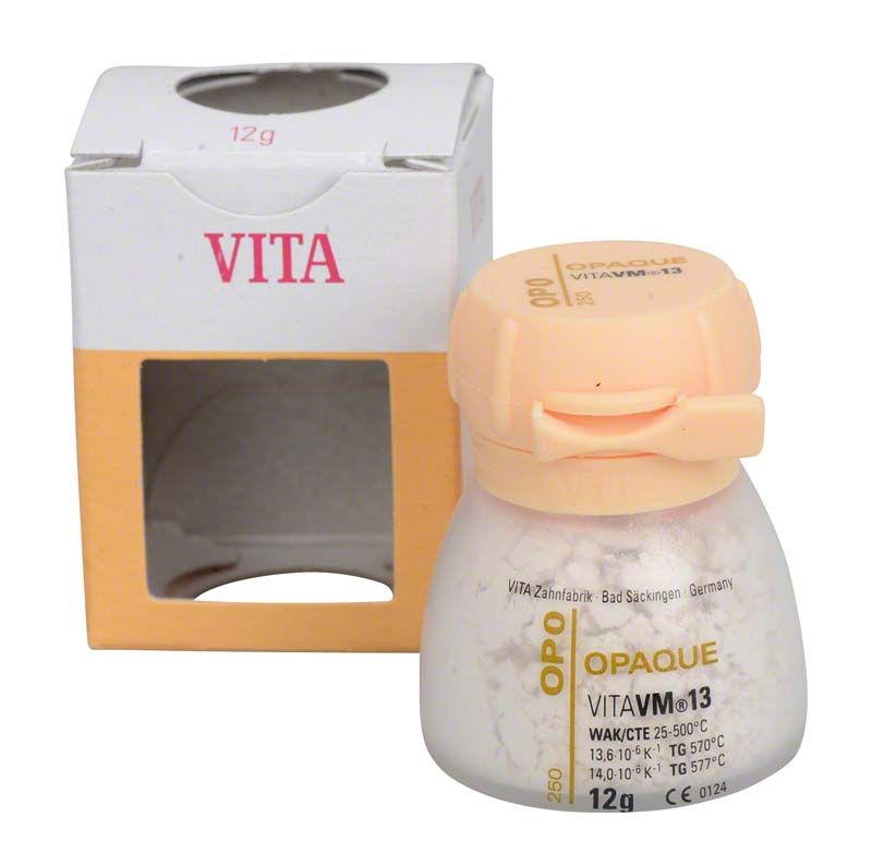 VITA VM13 Opaque 12g mit Verpackung und sichtbarem Etikett.