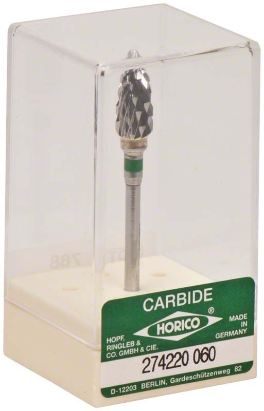 Hartmetallfräser Kreuzverzahnung 274 220 060 in transparenter Verpackung.
