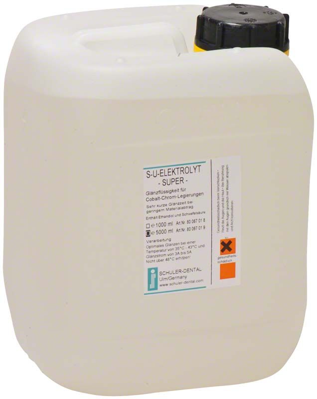 5-Liter-Kanister S-U-Elektrolyt-Super mit Etikett und schwarzem Schraubverschluss.