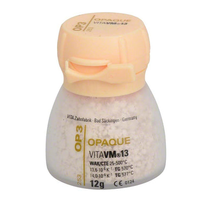 VITA VM® 13 Opaque-Keramikpulver, 12g Dose, mit OP3-Aufdruck.