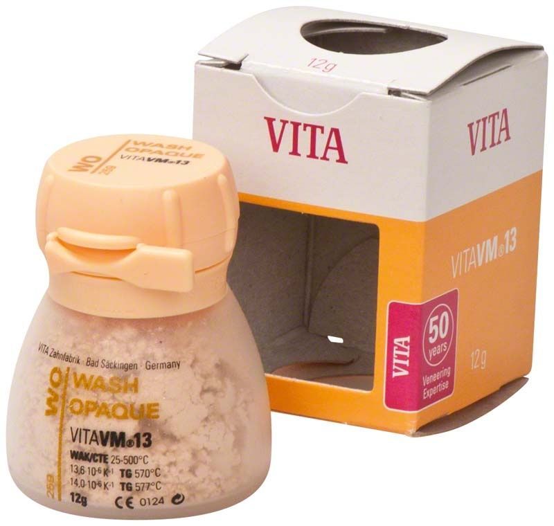 VITA VM13 Wash Opaque Keramikpulver, 12g, mit Verpackung.