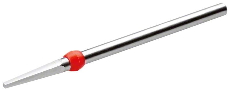 Hartmetallfräser mit rotem Ring und konischer Spitze, geeignet für Dentaltechnik.