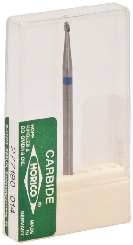 Hartmetallfräser mit Kreuzverzahnung in transparenter Verpackung.