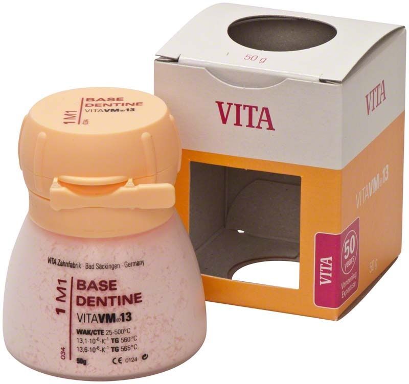 Dose mit VM13 3D Base Dentin 50g 1M1 und Verpackung.