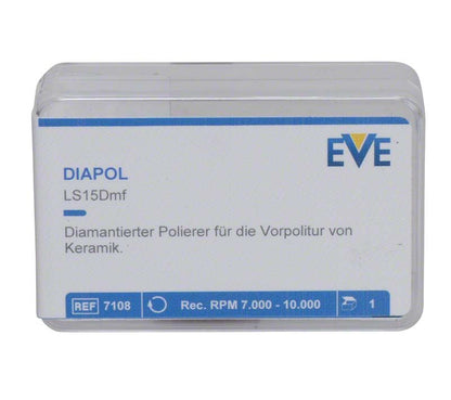 Verpackung des EVE DIAPOL® Diamantpolierers LS15DMF für Keramik.